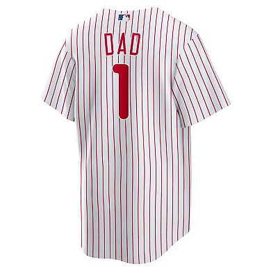 Men's Nike White Philadelphia Phillies #1 Dad Home Replica Jersey