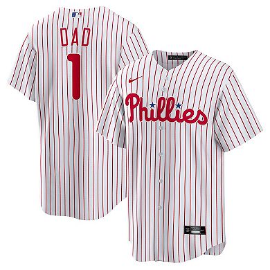 Men's Nike White Philadelphia Phillies #1 Dad Home Replica Jersey