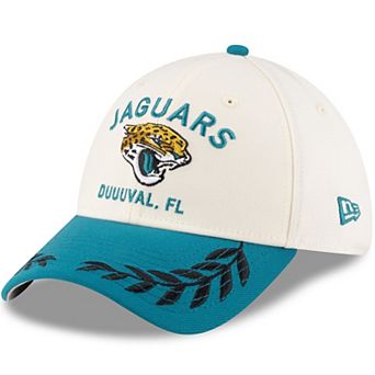 Men's New Era Cream/Teal Jacksonville Jaguars 2025 NFL Draft 39THIRTY Flex Hat