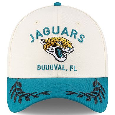 Men's New Era Cream/Teal Jacksonville Jaguars 2025 NFL Draft 39THIRTY Flex Hat