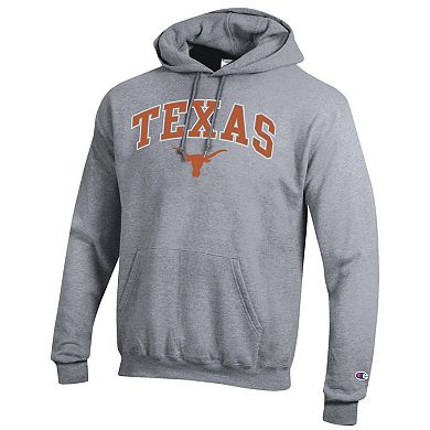 Men's�Champion Heather Gray Texas Longhorns Arch Over Logo Pullover Hoodie