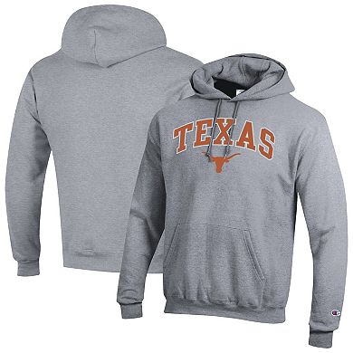 Men's�Champion Heather Gray Texas Longhorns Arch Over Logo Pullover Hoodie