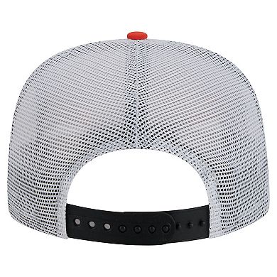 Men's New Era Black/Orange Anaheim Ducks Throwback V-Dye Adjustable Golfer Hat