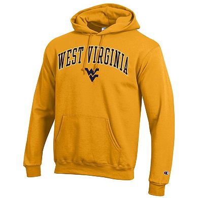 Men's Champion Gold West Virginia Mountaineers Arch Over Logo Pullover Hoodie