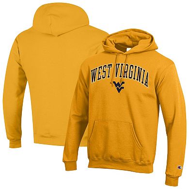 Men's Champion Gold West Virginia Mountaineers Arch Over Logo Pullover Hoodie