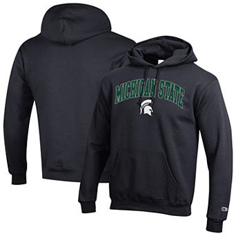 Men's Champion Black Michigan State Spartans Arch Over Logo Pullover Hoodie