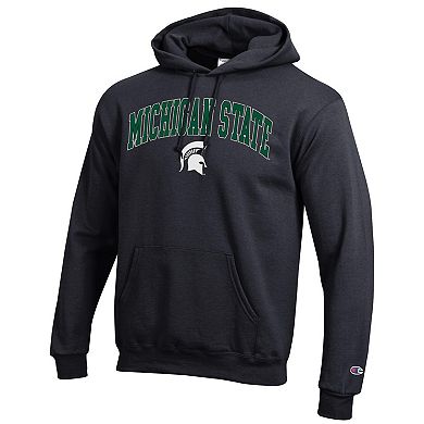 Men's Champion Black Michigan State Spartans Arch Over Logo Pullover Hoodie