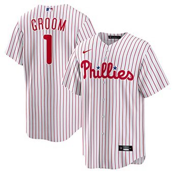 Men's Nike White Philadelphia Phillies #1 Groom Home Replica Jersey