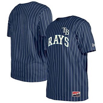 Men's New Era Navy Tampa Bay Rays Throwback Pinstripe T-Shirt