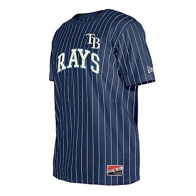 Men's New Era Navy Tampa Bay Rays Throwback Pinstripe T-Shirt