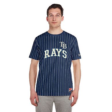 Men's New Era Navy Tampa Bay Rays Throwback Pinstripe T-Shirt
