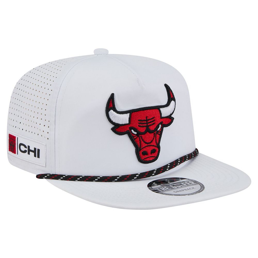 Men's New Era White Chicago Bulls Performance Rope Golfer Adjustable Hat
