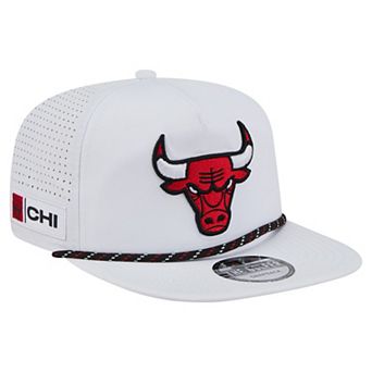 Men's New Era White Chicago Bulls Performance Rope Golfer Adjustable Hat