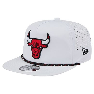 Men's New Era White Chicago Bulls Performance Rope Golfer Adjustable Hat