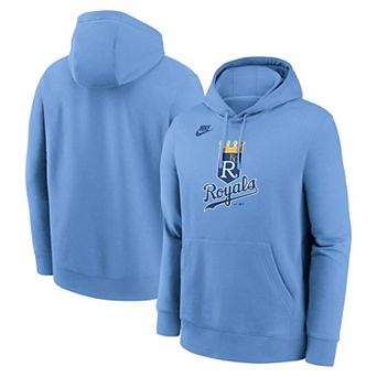 Men's Nike Light Blue Kansas City Royals Cooperstown Collection Logo Club Pullover Hoodie