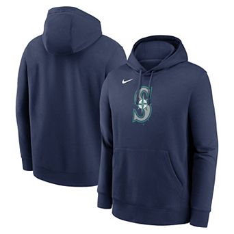 Men's Nike Navy Seattle Mariners Logo Club Fleece Pullover Hoodie