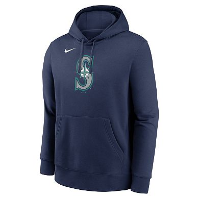 Men's Nike Navy Seattle Mariners Logo Club Fleece Pullover Hoodie