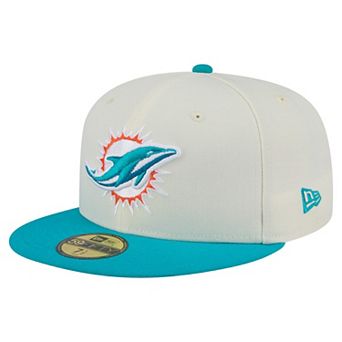 Men's New Era White/Aqua Miami Dolphins Main 59FIFTY Fitted Hat