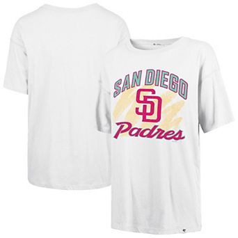 Women's '47 White San Diego Padres City Connect Sadie Distressed T-Shirt