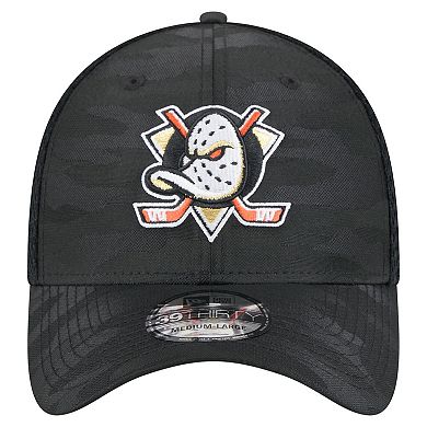 Men's New Era Black Anaheim Ducks Active Subtle Camo 39THIRTY Flex Hat