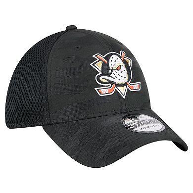 Men's New Era Black Anaheim Ducks Active Subtle Camo 39THIRTY Flex Hat