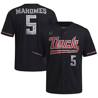 Men's adidas Patrick Mahomes Black Texas Tech Red Raiders Replica Baseball Jersey