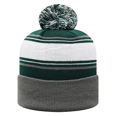 Men's Top of the World Green Michigan State Spartans Ambient Cuffed Knit Hat with Pom