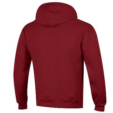 Men's Champion Crimson Arkansas Razorbacks Arched Logo Fleece Pullover Hoodie