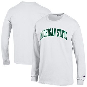 Men's Champion White Michigan State Spartans Basic Arch Long Sleeve T-Shirt