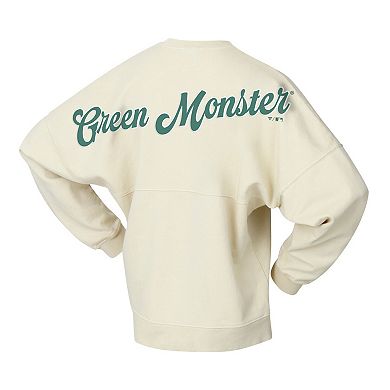 Women's Fanatics Tan Boston Red Sox Pennant Flag Branded Fleece Pullover Sweatshirt