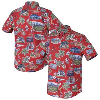 Men's Reyn Spooner Red St. Louis Cardinals Scenic Tri-Blend Performance Button-Up Top