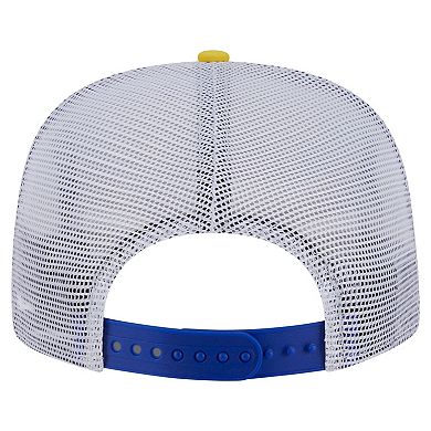 Men's New Era Royal/Gold Golden State Warriors Throwback Dye Golfer Snapback Hat