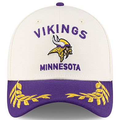 Men's New Era Cream/Purple Minnesota Vikings 2025 NFL Draft 39THIRTY Flex Hat
