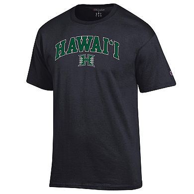 Men's Champion Black Hawaii Rainbow Warriors Arch Over Logo T-Shirt