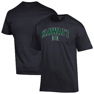 Men's Champion Black Hawaii Rainbow Warriors Arch Over Logo T-Shirt
