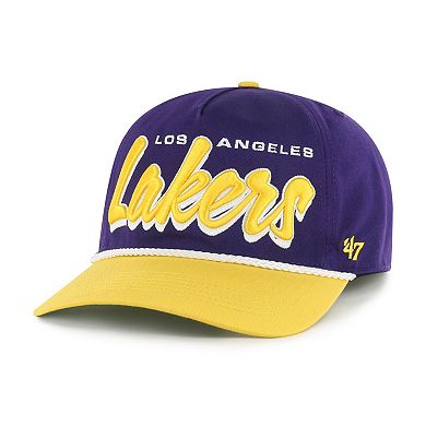 Men's '47 Purple/Gold Los Angeles Lakers Dropshadow Rope Hitch Adjustable Hat