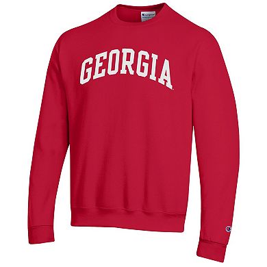 Men's Champion Red Georgia Bulldogs Basic Arch Fleece Pullover Sweatshirt