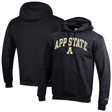 Men's�Champion Black Appalachian State Mountaineers Arch Over Logo Pullover Hoodie