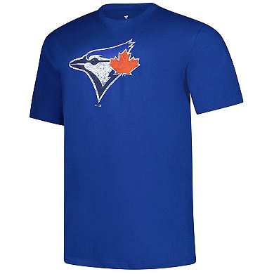 Men's Profile Royal Toronto Blue Jays Big & Tall Distressed Logo T-Shirt