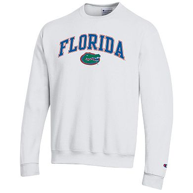Men's Champion White Florida Gators Arch Over Logo Pullover Sweatshirt