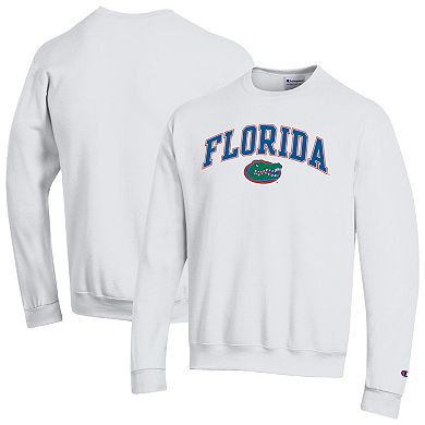 Men's Champion White Florida Gators Arch Over Logo Pullover Sweatshirt