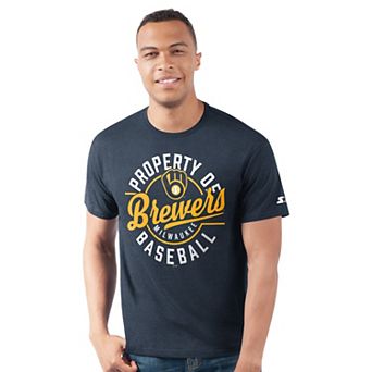 Men's Starter Navy Milwaukee Brewers Prime Time Property Of T-Shirt