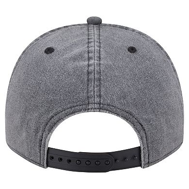 Men's New Era Charcoal Sacramento Kings Throwback Washed Pre-Curved 9FIFTY Snapback Hat