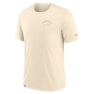 Men's Nike Cream Los Angeles Chargers Glory Tri-Blend T-Shirt