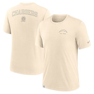 Men's Nike Cream Los Angeles Chargers Glory Tri-Blend T-Shirt