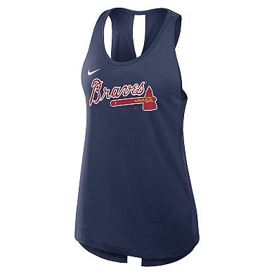 Women's Nike Navy Atlanta Braves Crisscross Performance Tank Top