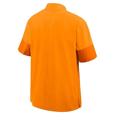 Men's Nike Tennessee Orange Tennessee Volunteers 2025 Sideline Short Sleeve Quarter-Zip Coach Jacket