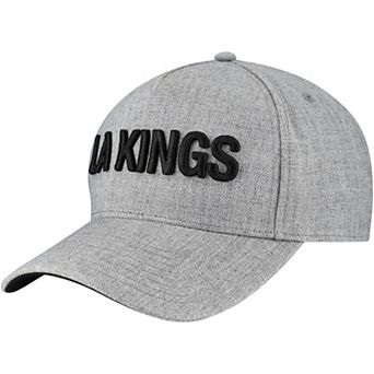 Men's Fanatics Heather Gray Los Angeles Kings Elements A-Frame Leather Strapback Hat