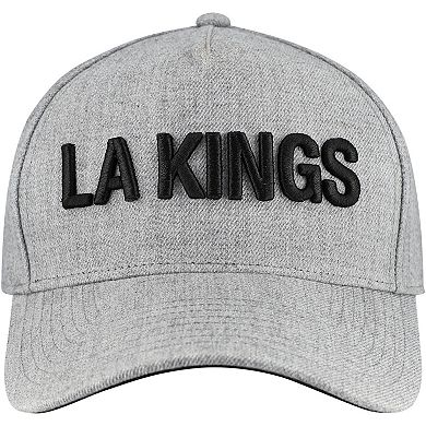 Men's Fanatics Heather Gray Los Angeles Kings Elements A-Frame Leather Strapback Hat