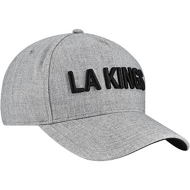 Men's Fanatics Heather Gray Los Angeles Kings Elements A-Frame Leather Strapback Hat